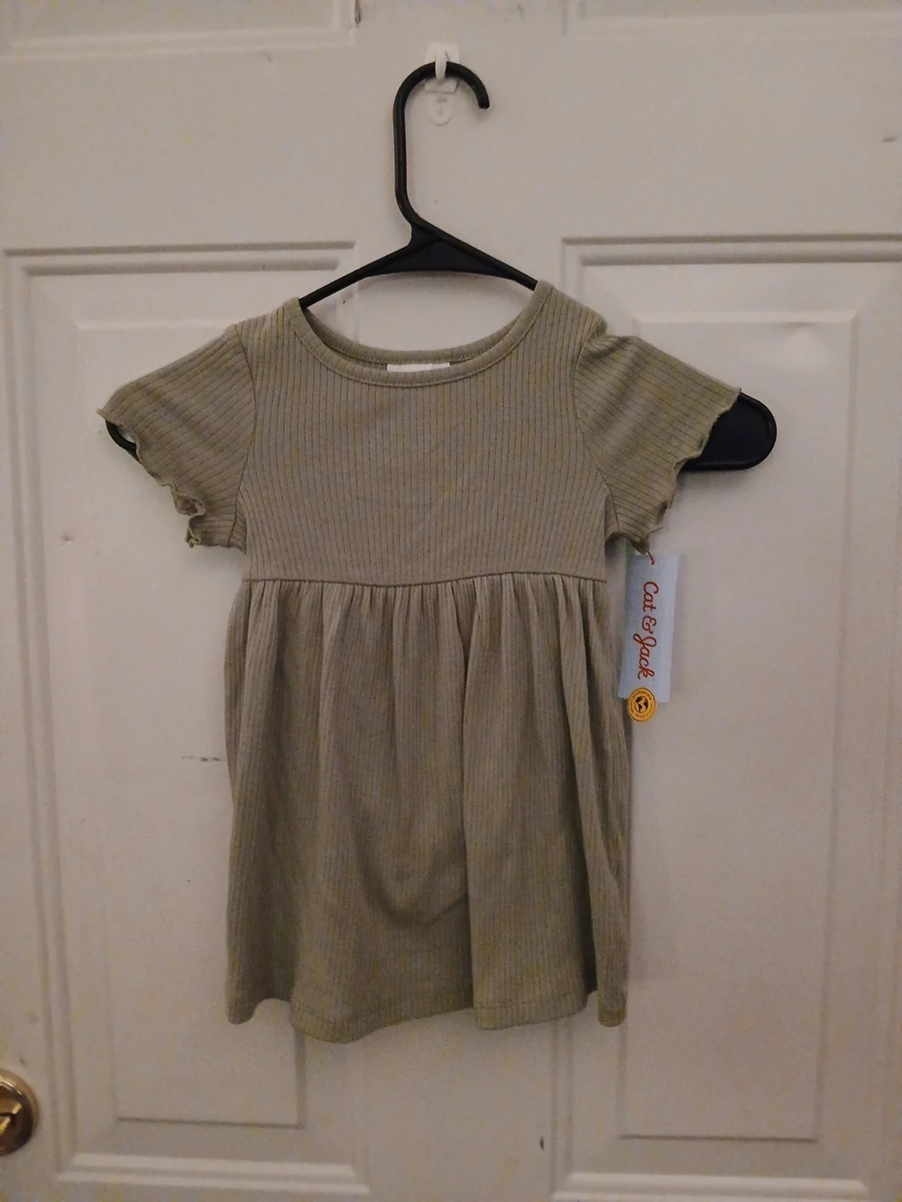 Cat & Jack Olive Green Ribbed Dress Size 18M - Picture 3 of 6